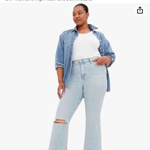 GAP 70s Flare distressed denim. Size 14/32R NWOT